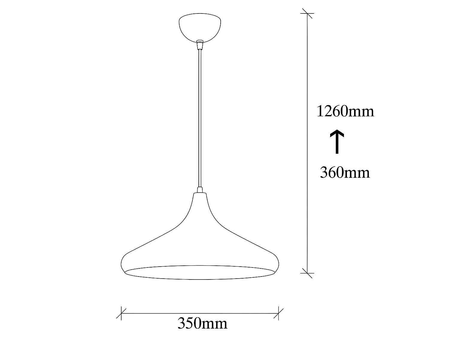 Harvey hanglamp in zwart metaal 1xE27 ø35cm