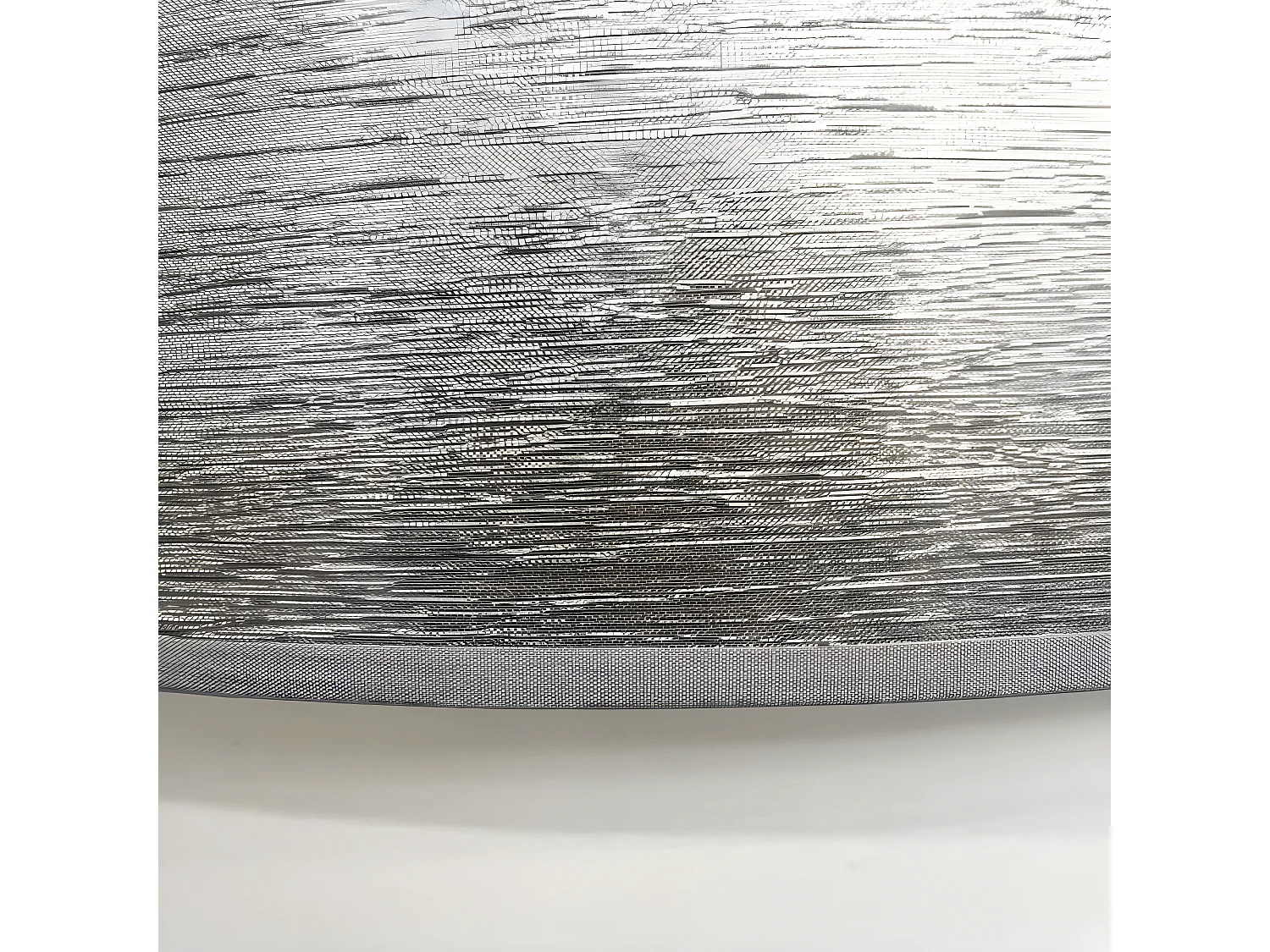 Pendelleuchte Menida mit weißem Leinenschirm und silbernem Streifen 1xE27 ø40cm