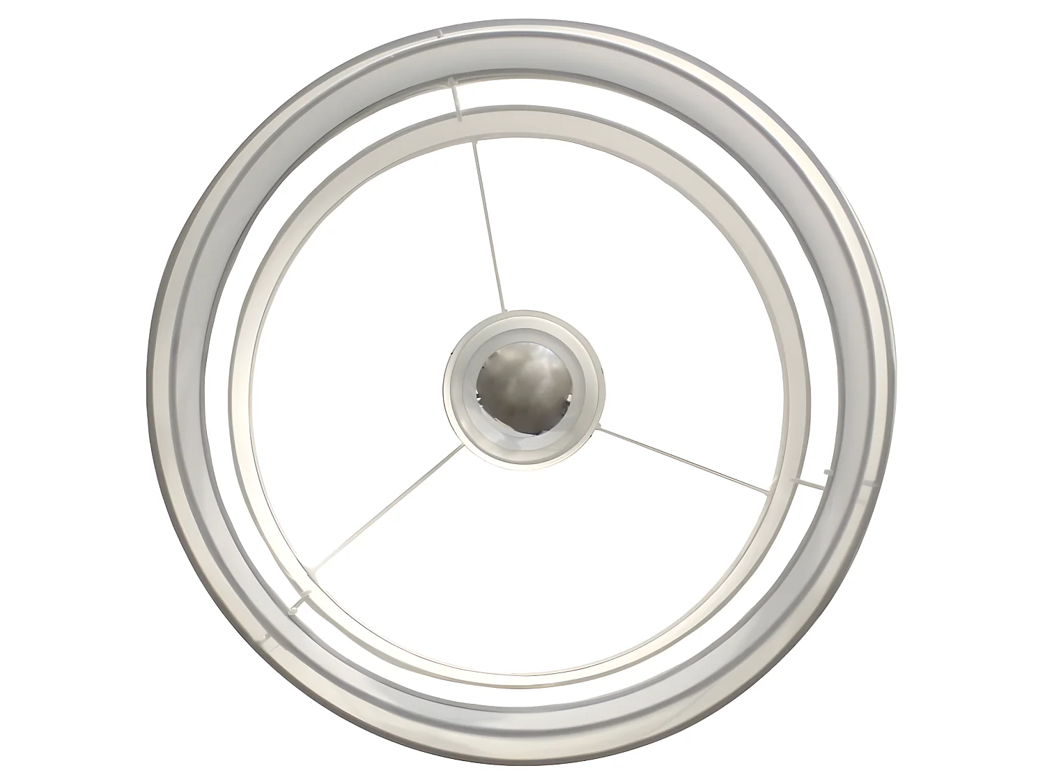 Menida hanglamp met witte linnen kap en zilveren streep 1xE27 ø40cm