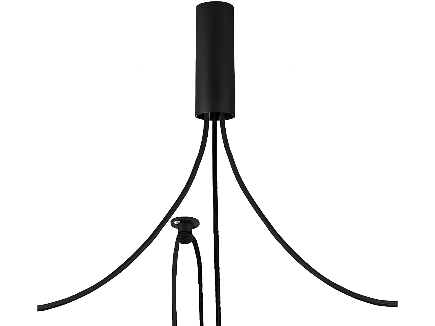 Hanglamp Marismo met beweegbare kabels en 3 zwart metalen kappen 3xE27 ø100cm