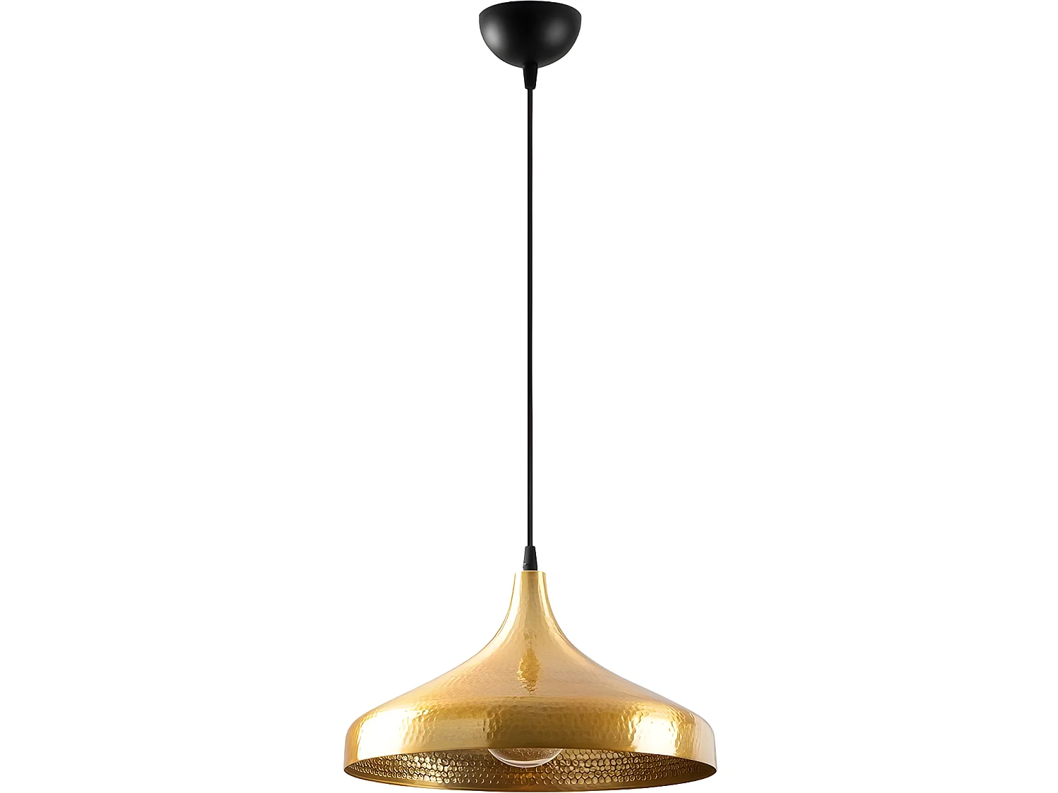 Suspension rétro vintage en métal doré Asney 1xE27 ø36cm