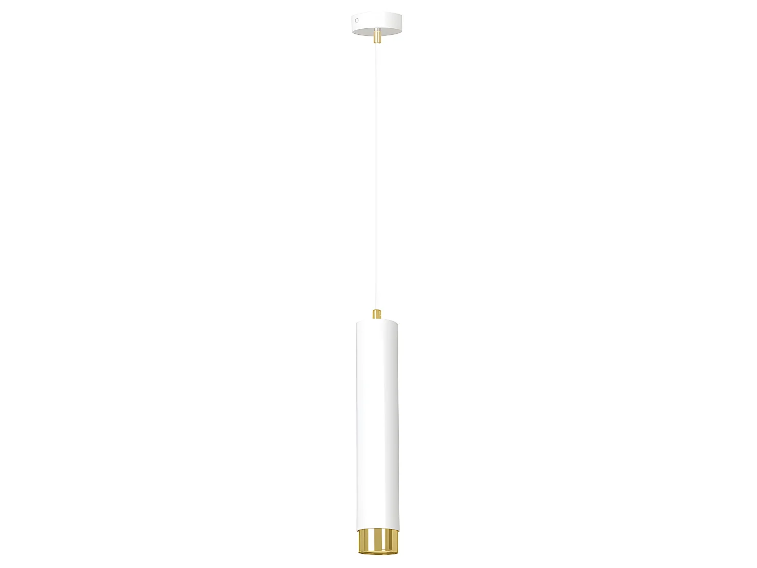 Suspension moderne Mura avec abat-jour cylindrique blanc et doré 1xGU10 ø8cm
