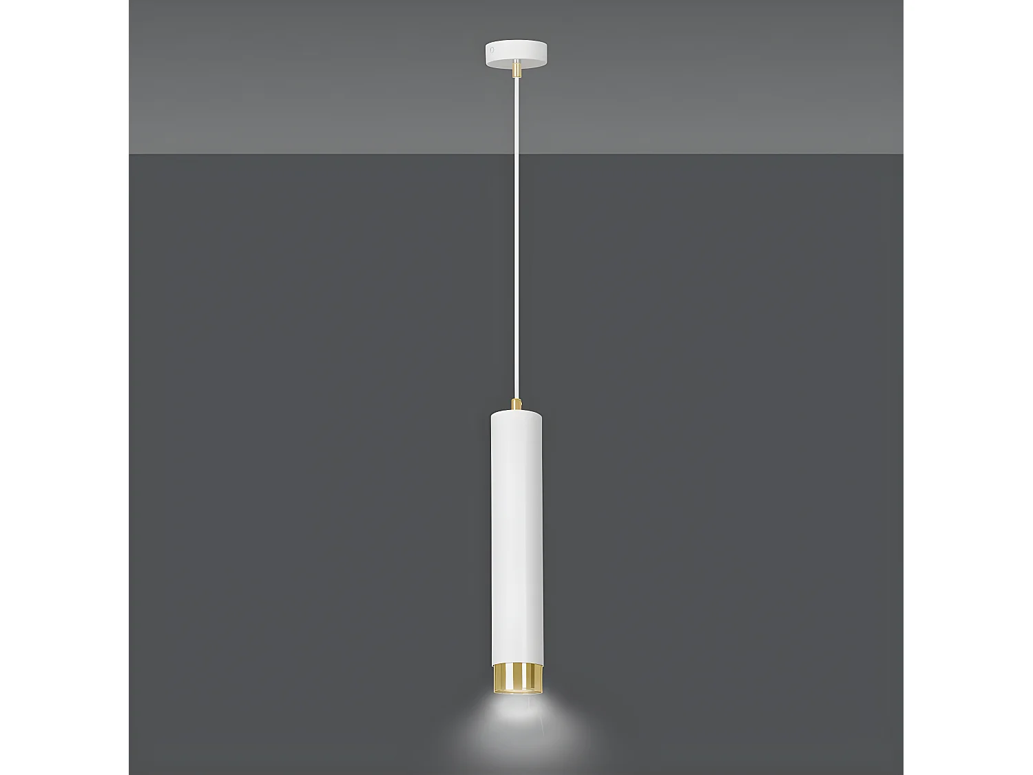 Suspension moderne Mura avec abat-jour cylindrique blanc et doré 1xGU10 ø8cm