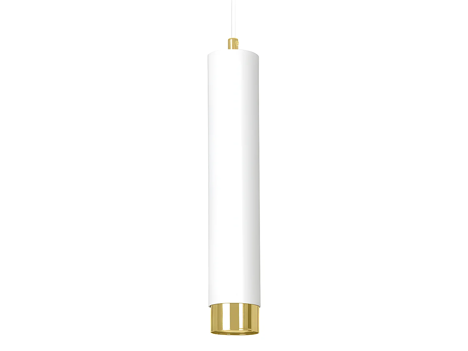 Suspension moderne Mura avec abat-jour cylindrique blanc et doré 1xGU10 ø8cm