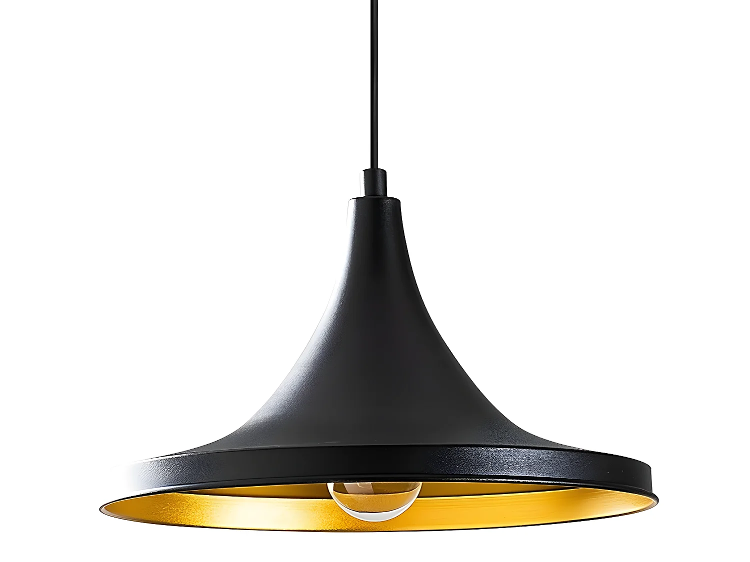 Lámpara de techo Harvey con pantalla en forma de campana negra 1xE27 ø30cm