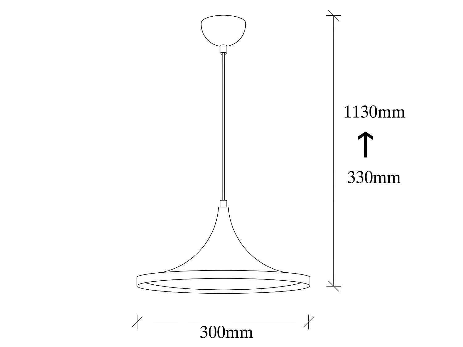 Lámpara de techo Harvey con pantalla en forma de campana negra 1xE27 ø30cm