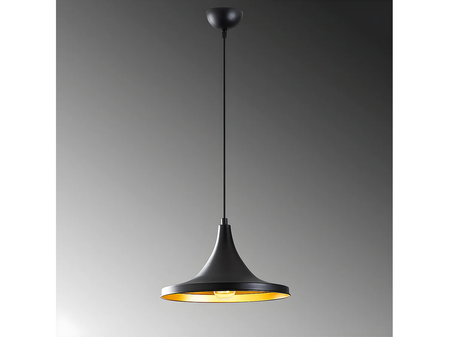 Plafonnier Harvey avec abat-jour cloche noir 1xE27 ø30cm