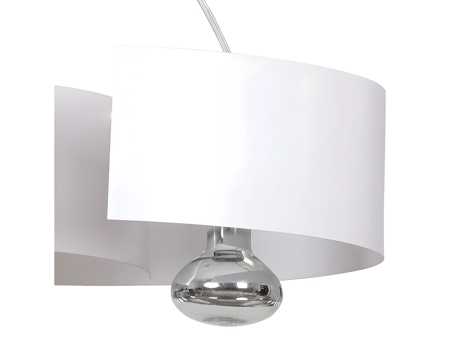 Moderne Bisón hanglamp met gebogen metalen kap bllanca 3 lichts 3xE27