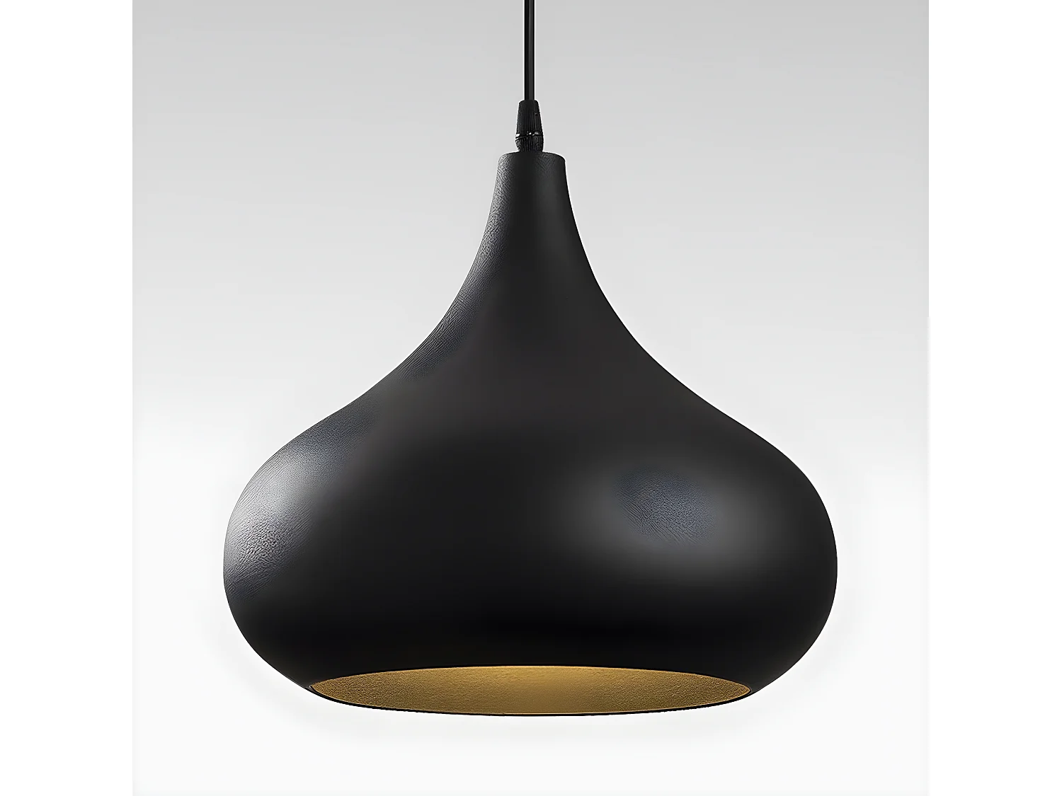 Minimalistische Hanglamp Sami met zwart metalen lampenkap 1xE27 ø30cm