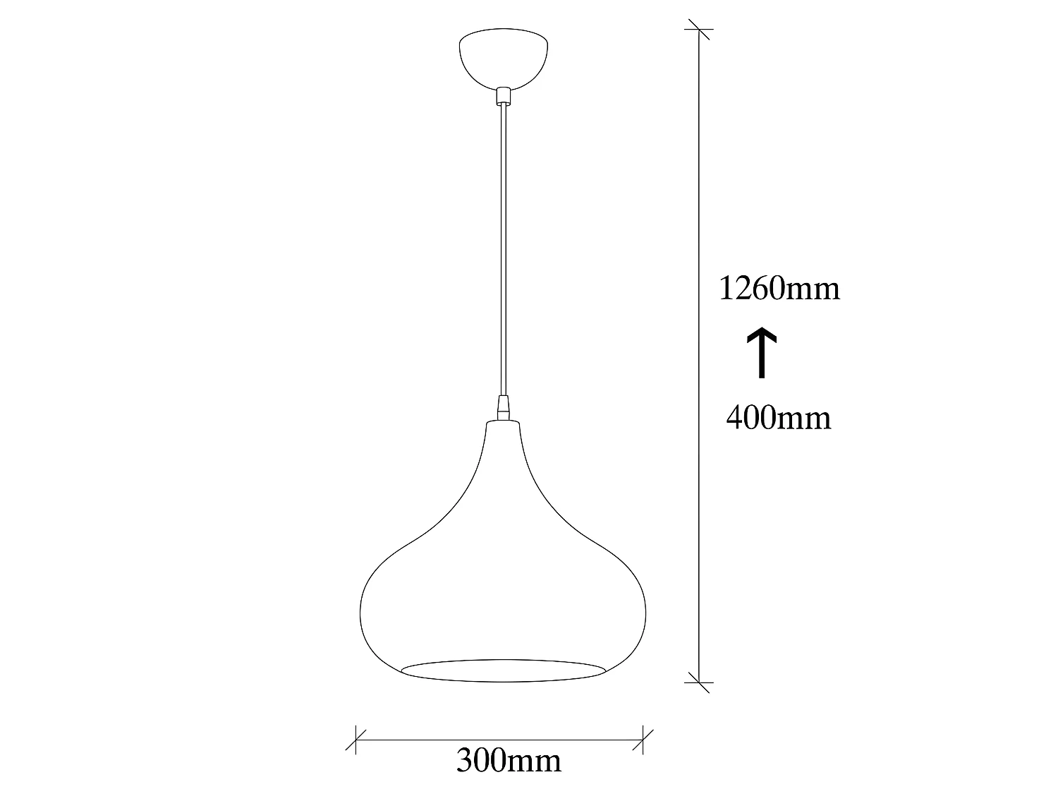 Minimalistische Hanglamp Sami met zwart metalen lampenkap 1xE27 ø30cm