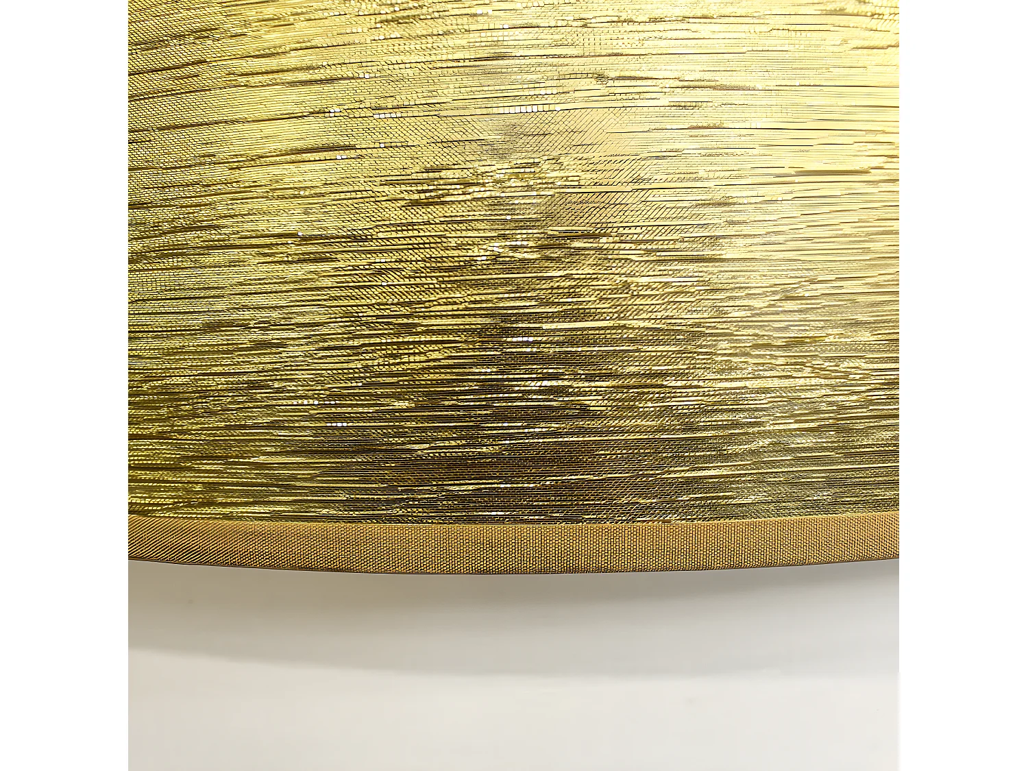 Pendelleuchte Menida mit weißem Leinenlampenschirm und goldenem Streifen 1xE27 ø40cm