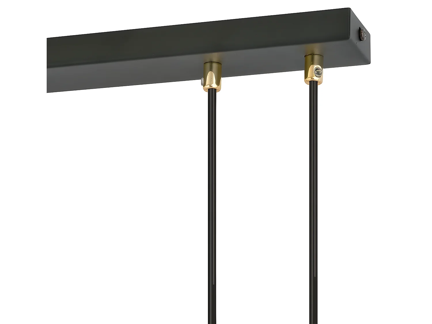 Megan zwarte hanglamp met gouden details en 4 glazen bollen 4xE14