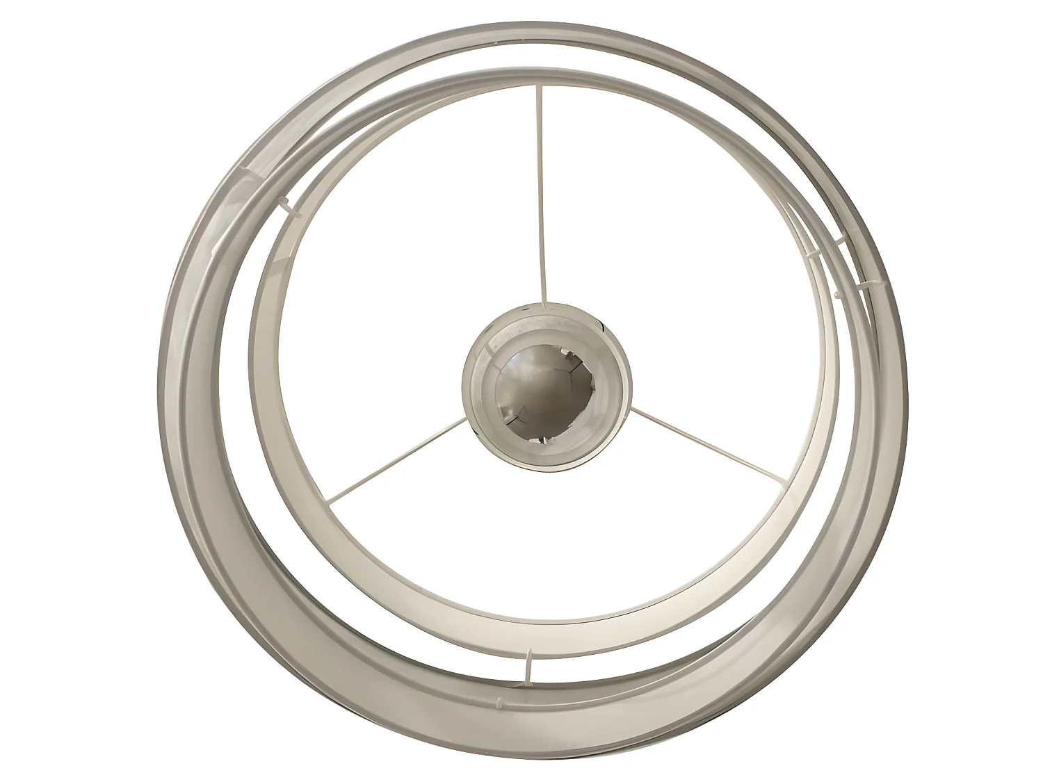 Suspension faite main Medina avec bande grise et abat-jour en lin blanc 1xE27 ø40cm