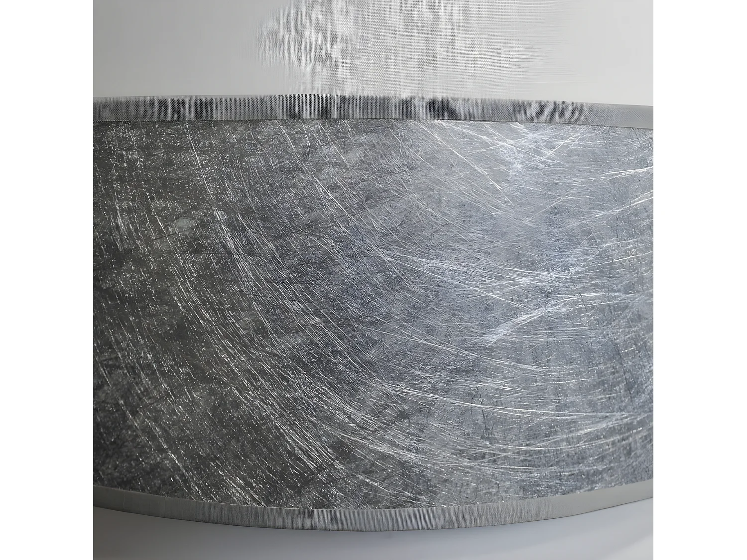 Suspension faite main Medina avec bande grise et abat-jour en lin blanc 1xE27 ø40cm