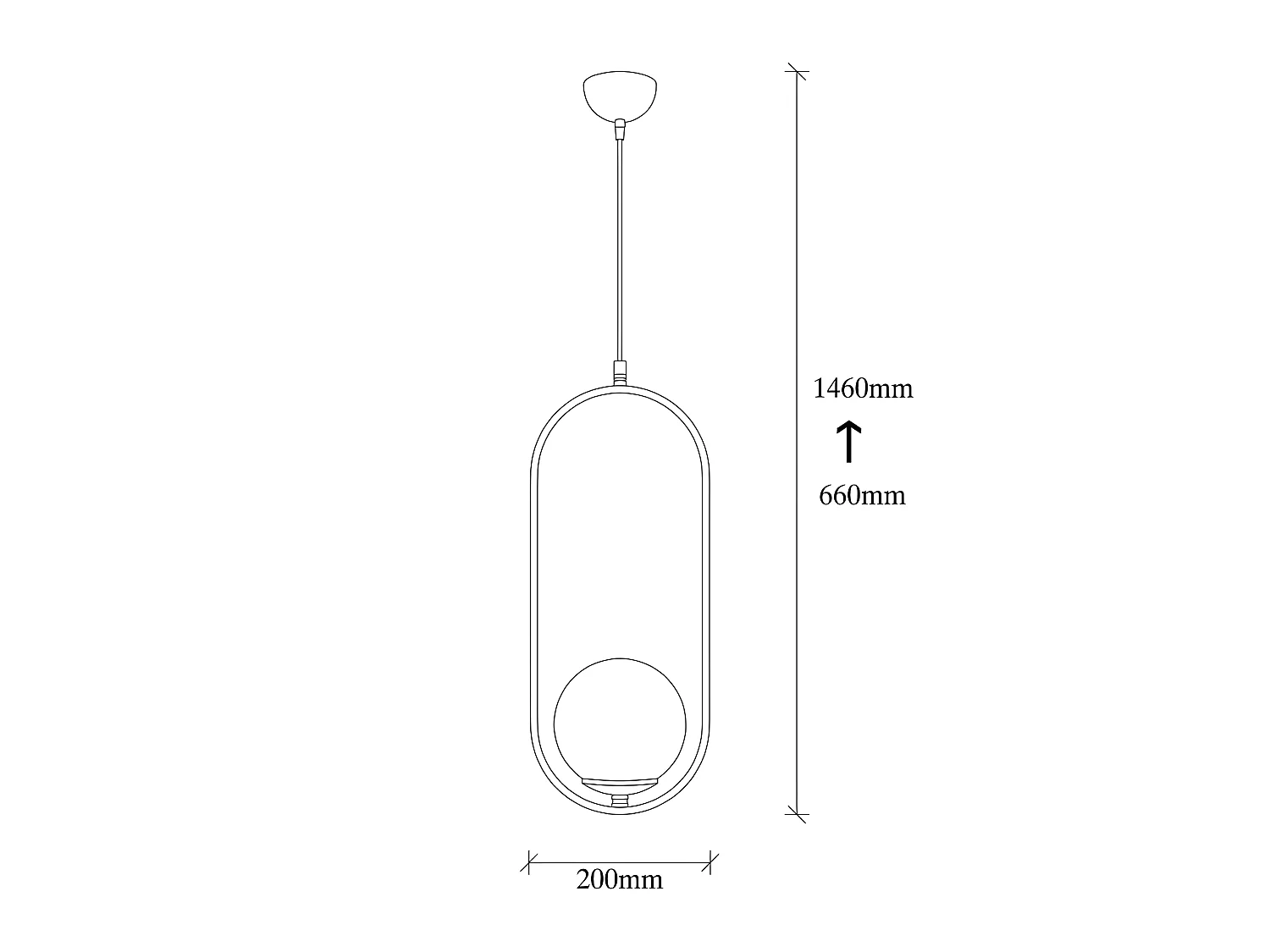 Moderne Garet hanglamp met glazen bol 1xE27