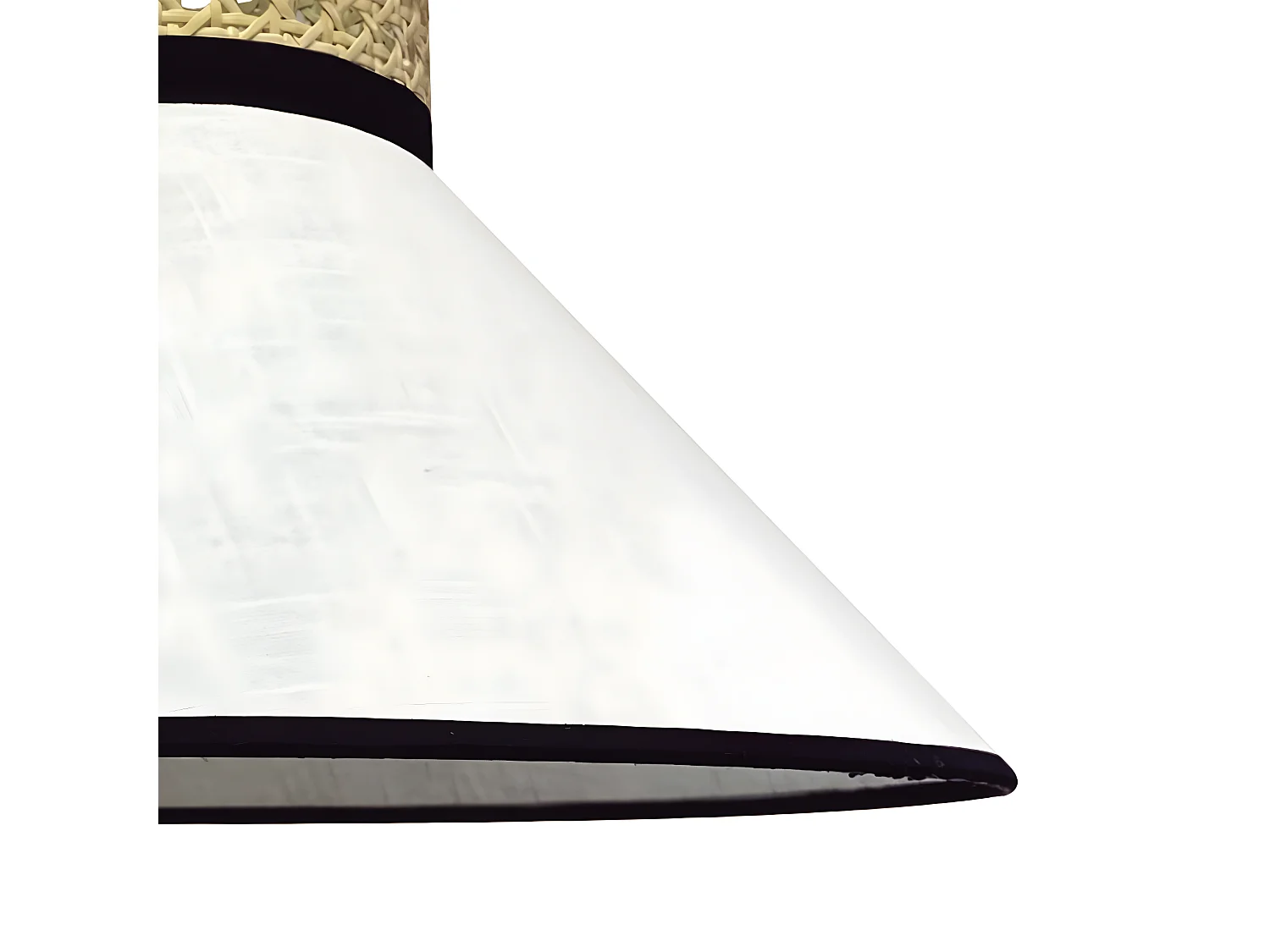 Pendelleuchte Marcanda mit Lampenschirm aus weißem Leinen und Bast 1xE27 ø40cm