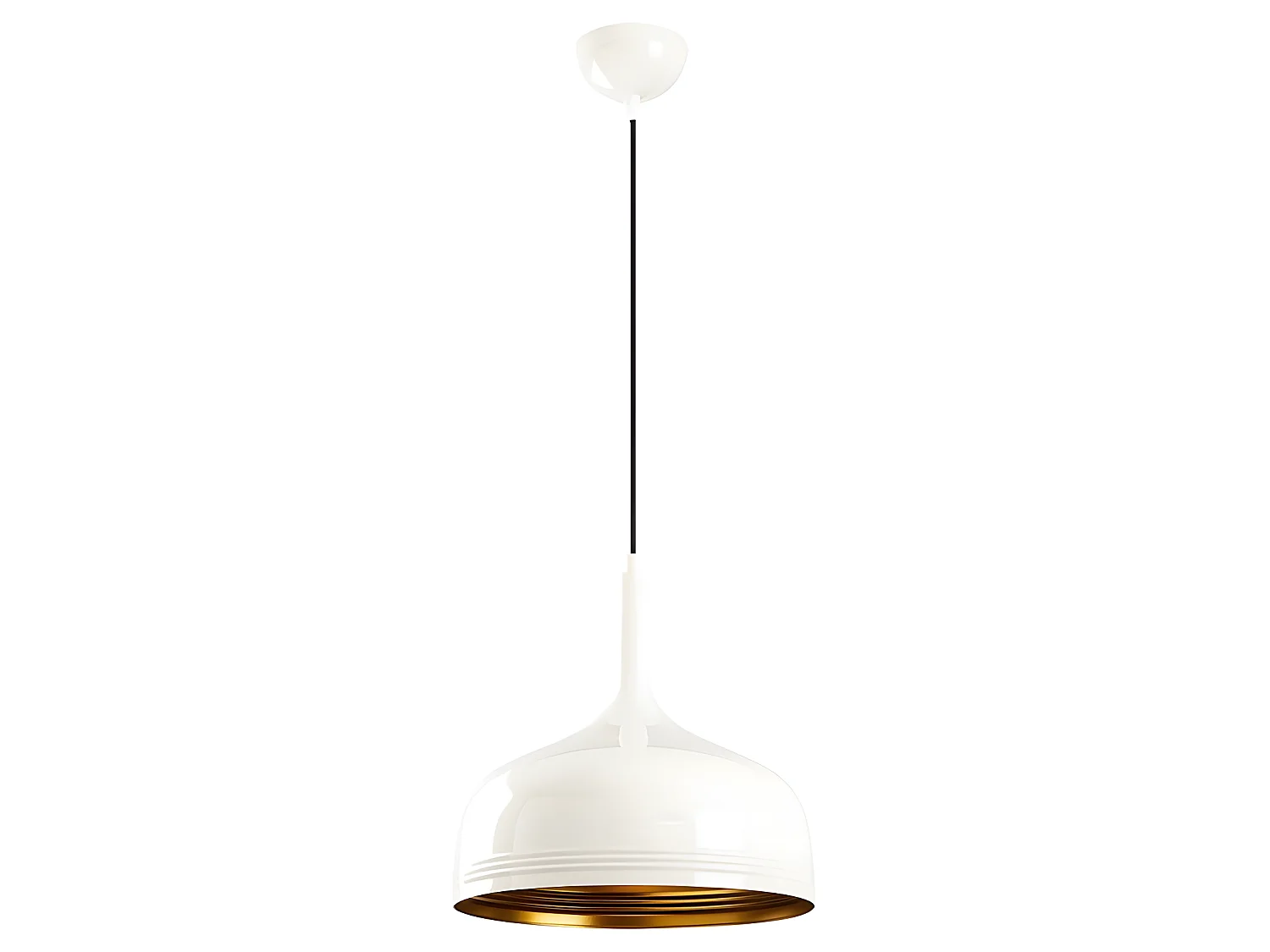 Harvey Nordic plafondlamp met witte kap en gouden interieur 1xE27 ø30cm