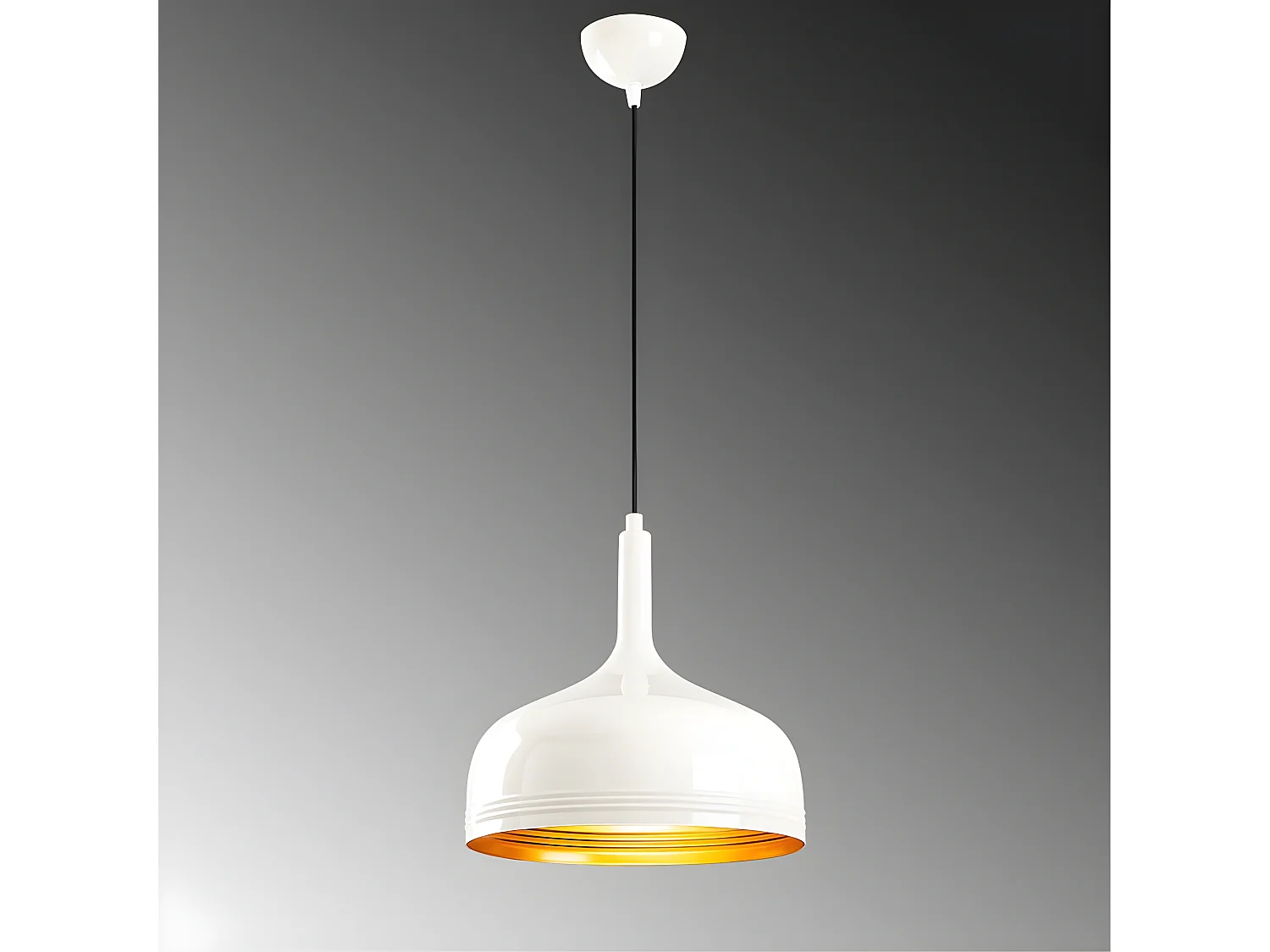 Harvey Nordic plafondlamp met witte kap en gouden interieur 1xE27 ø30cm