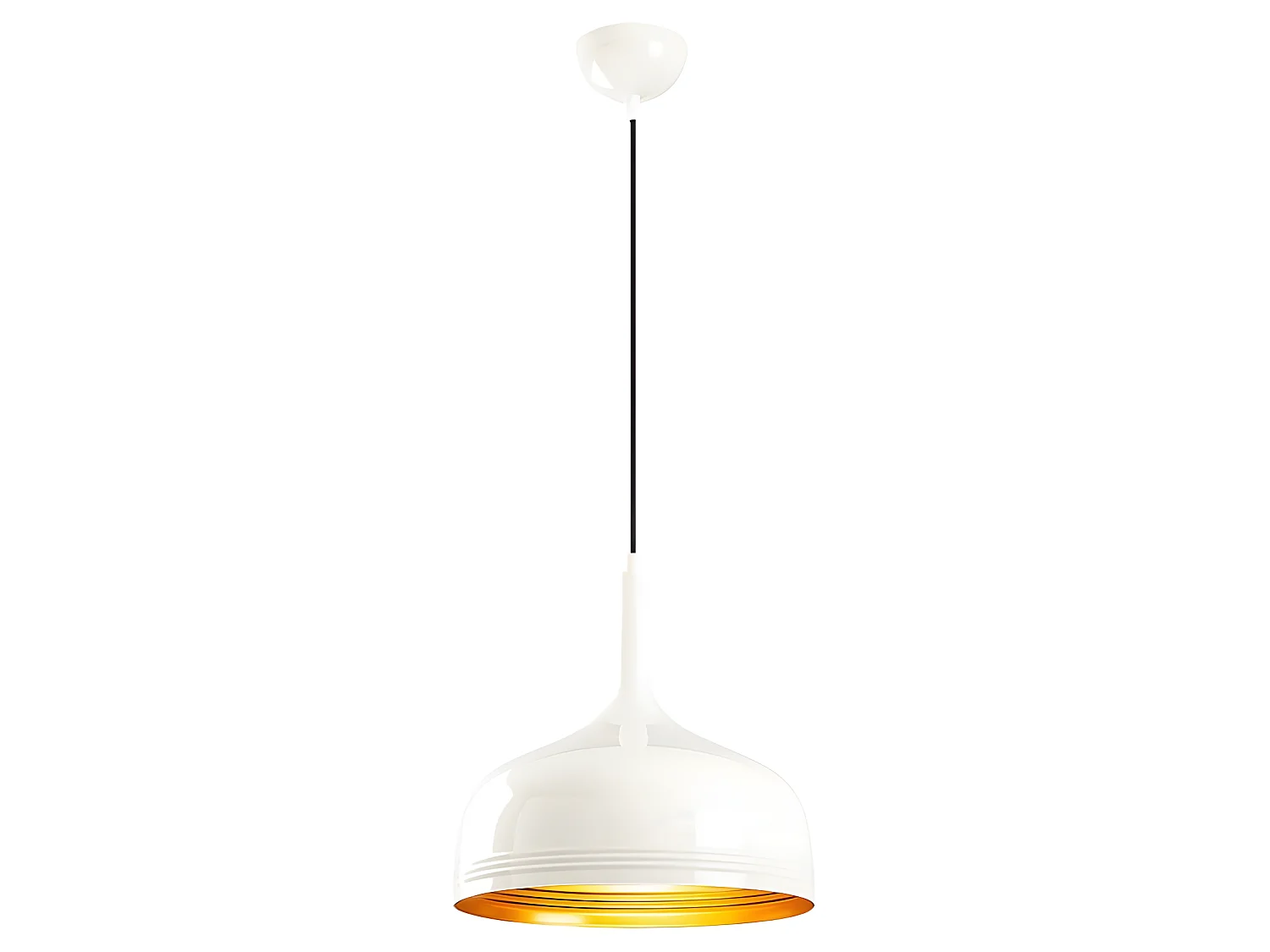 Harvey Nordic plafondlamp met witte kap en gouden interieur 1xE27 ø30cm