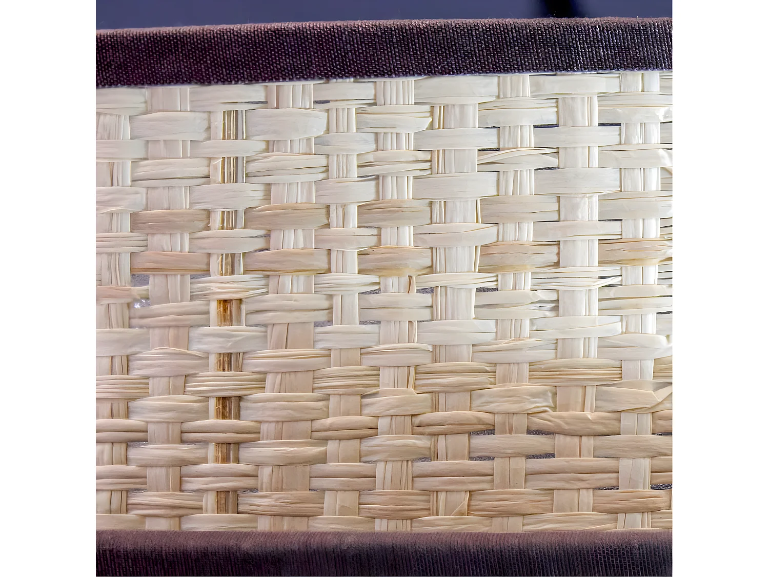 Handgemaakte Sira hanglamp met bruine linnen kap en naturel rotan 1xE27 ø40cm