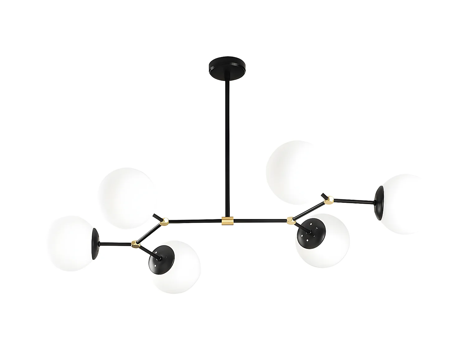 Schwarze Deckenleuchte Mulen im nordischen Stil mit 3 Glaskugeln 3xE27