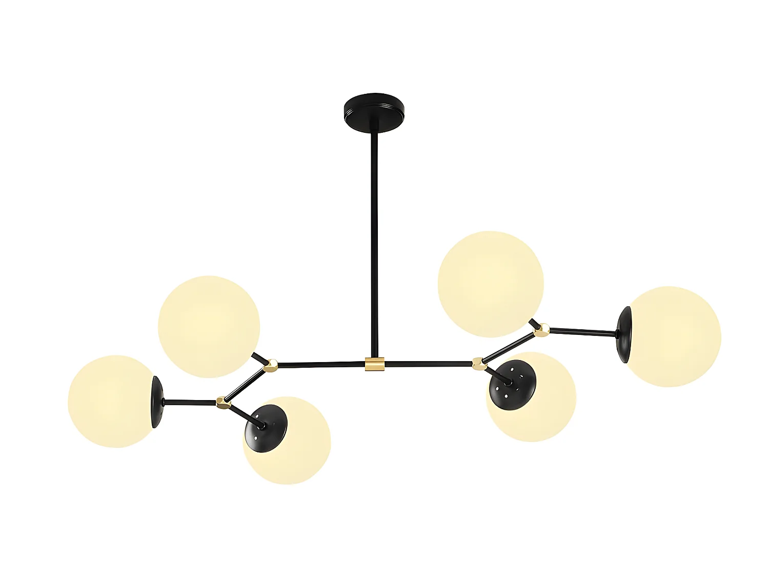 Schwarze Deckenleuchte Mulen im nordischen Stil mit 3 Glaskugeln 3xE27