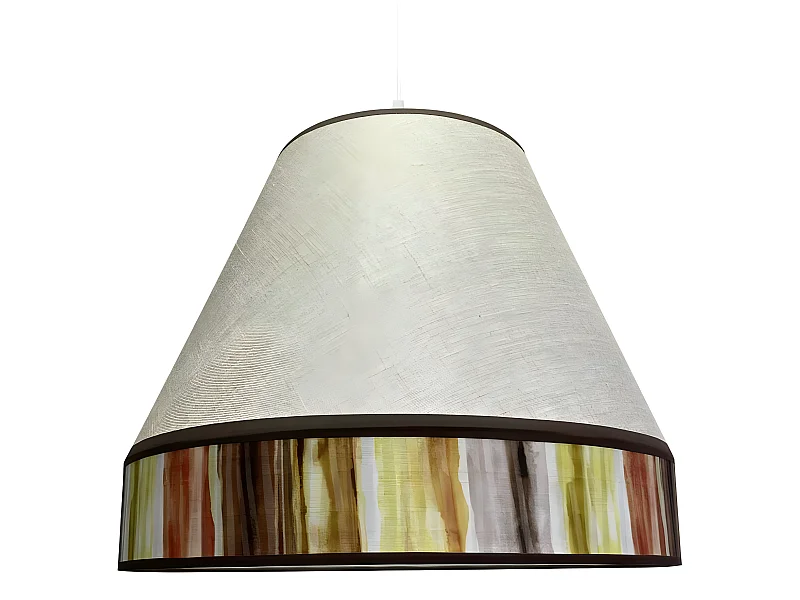 Pendelleuchte Susa mit beigem und mehrfarbigem Stofflampenschirm 1xE27 ø45cm