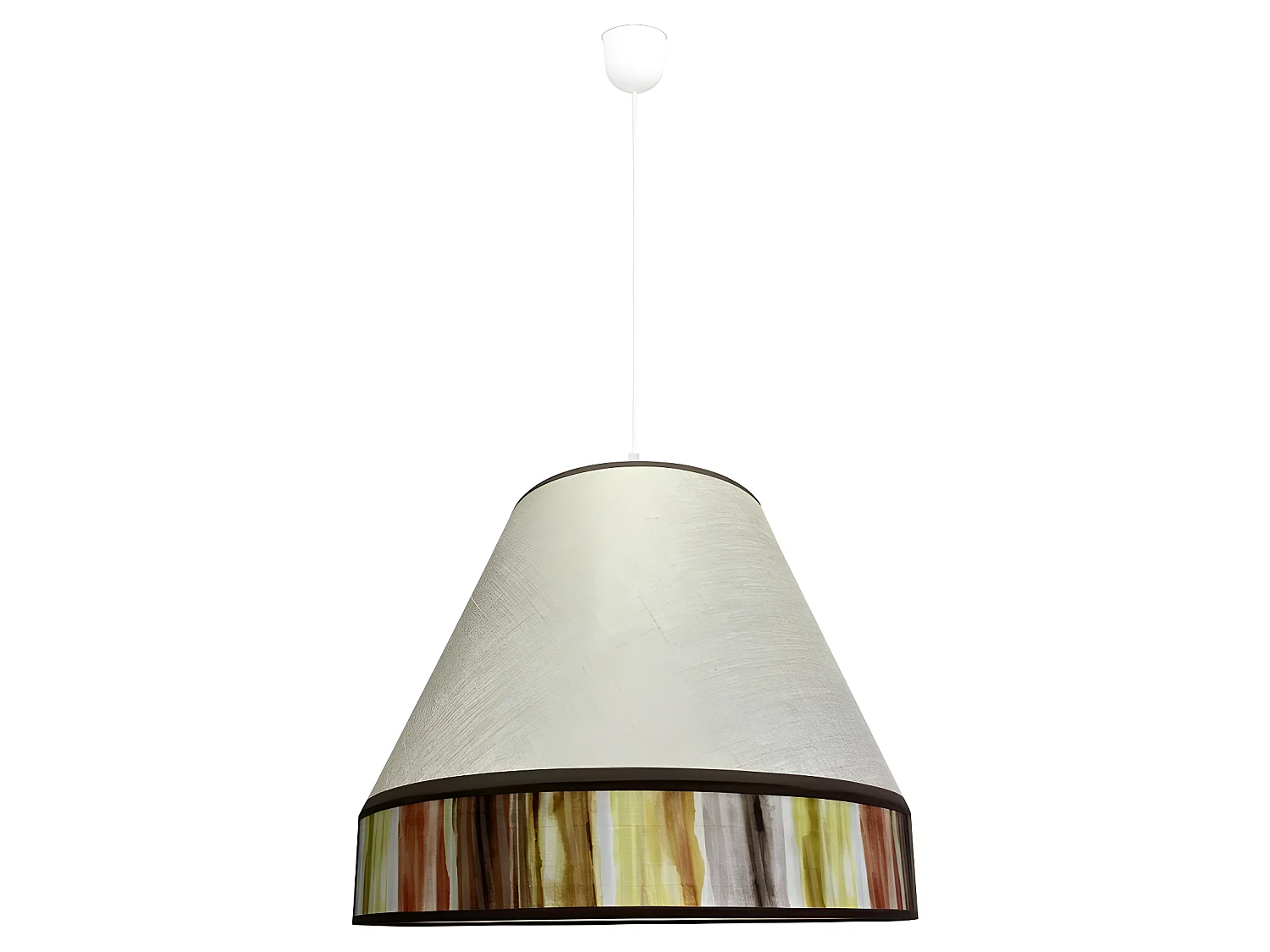Lámpara colgante Susa artesanal con pantalla de tela beige y multicolor 1xE27 ø45cm