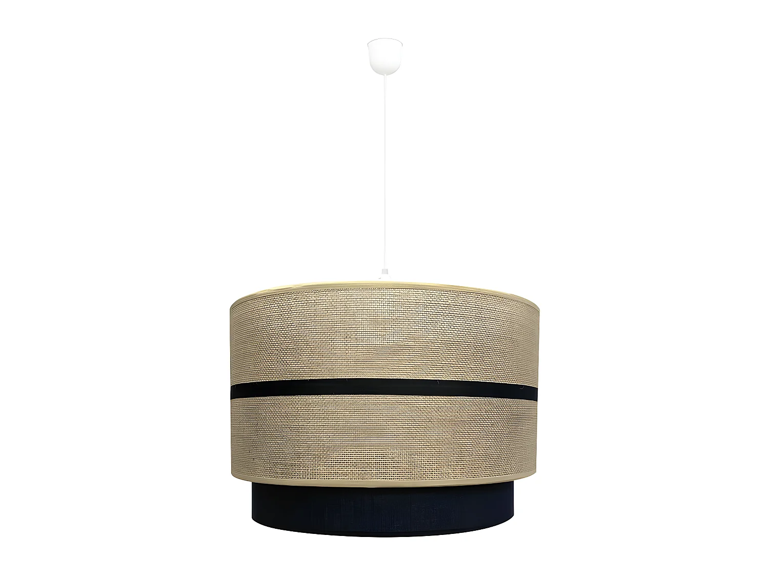 Suspension Nimura avec abat-jour en lin et sac noir 1xE27 ø40cm