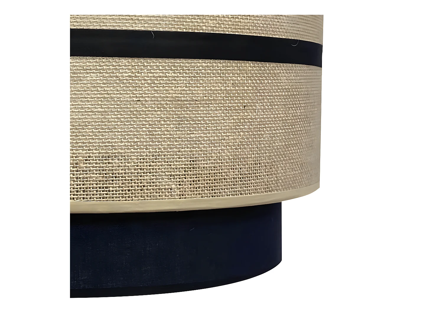 Pendelleuchte Nimura mit Leinenschirm und schwarzem Sack 1xE27 ø40cm