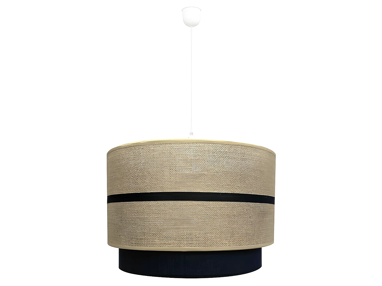 Suspension Nimura avec abat-jour en lin et sac noir 1xE27 ø40cm