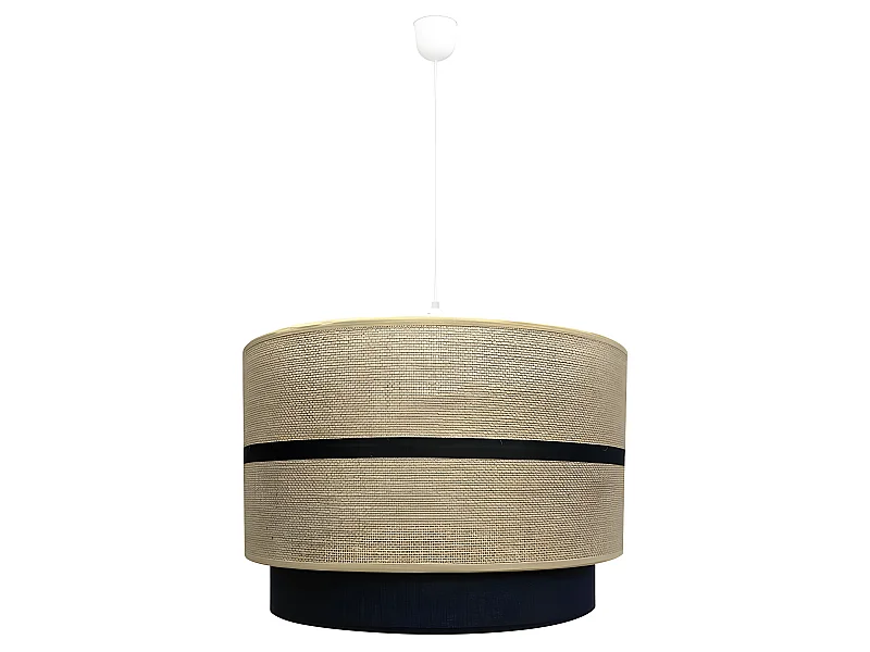 Lampada a sospensione Nimura con paralume in lino e sacco nero 1xE27 ø40cm