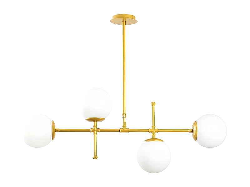 Candeeiro de teto Garet Nordic dourado com 4 bolas de vidro 4xE27