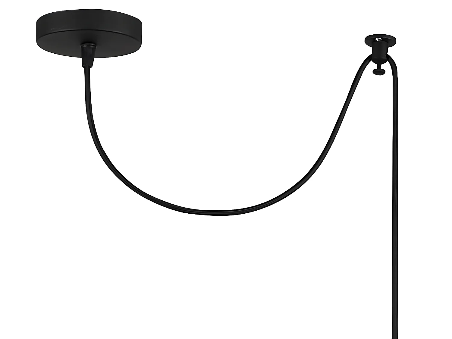 Suspension avec câble coulissant et abat-jour cylindrique noir 1xE27 ø10cm