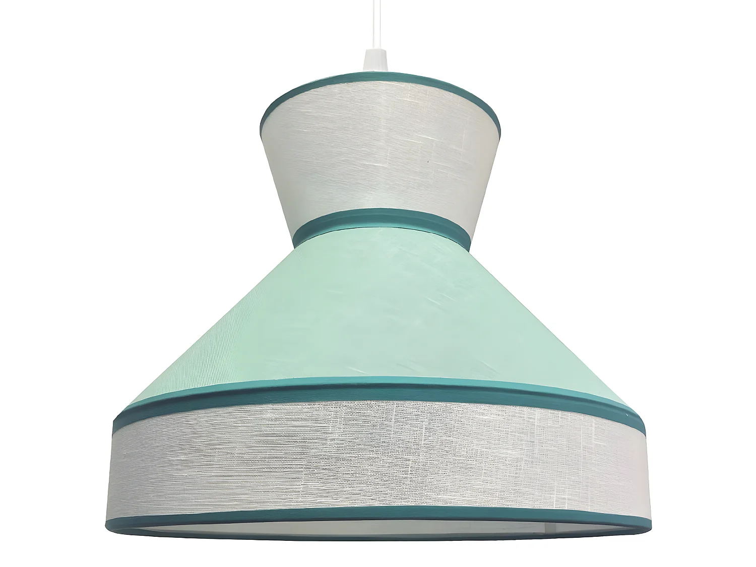 Kinder - Pendelleuchte Ardabil mit blau-türkisem Stofflampenschirm 1xE27 ø40cm