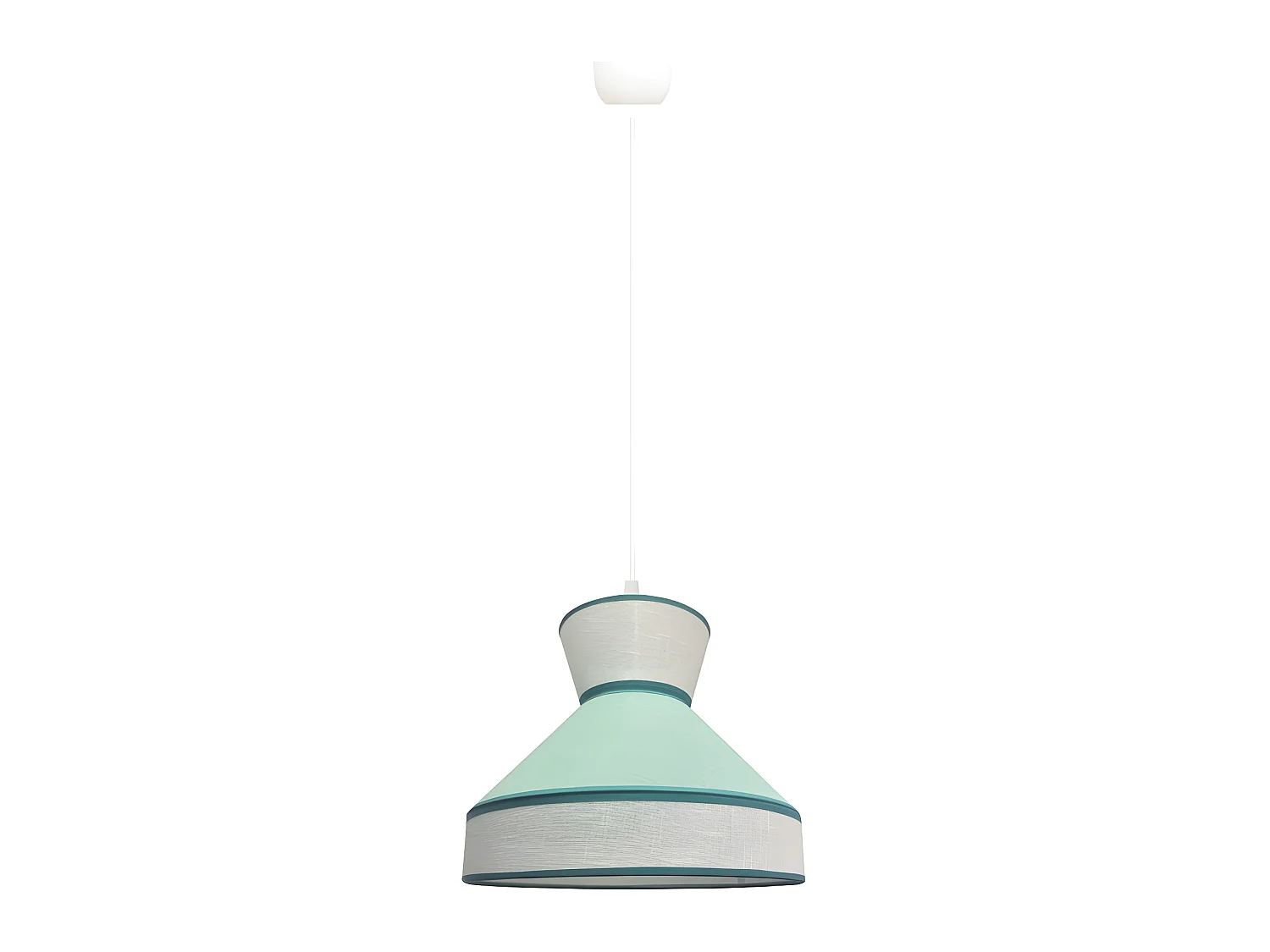Suspension enfant Ardabil avec abat-jour en tissu bleu turquoise 1xE27 ø40cm