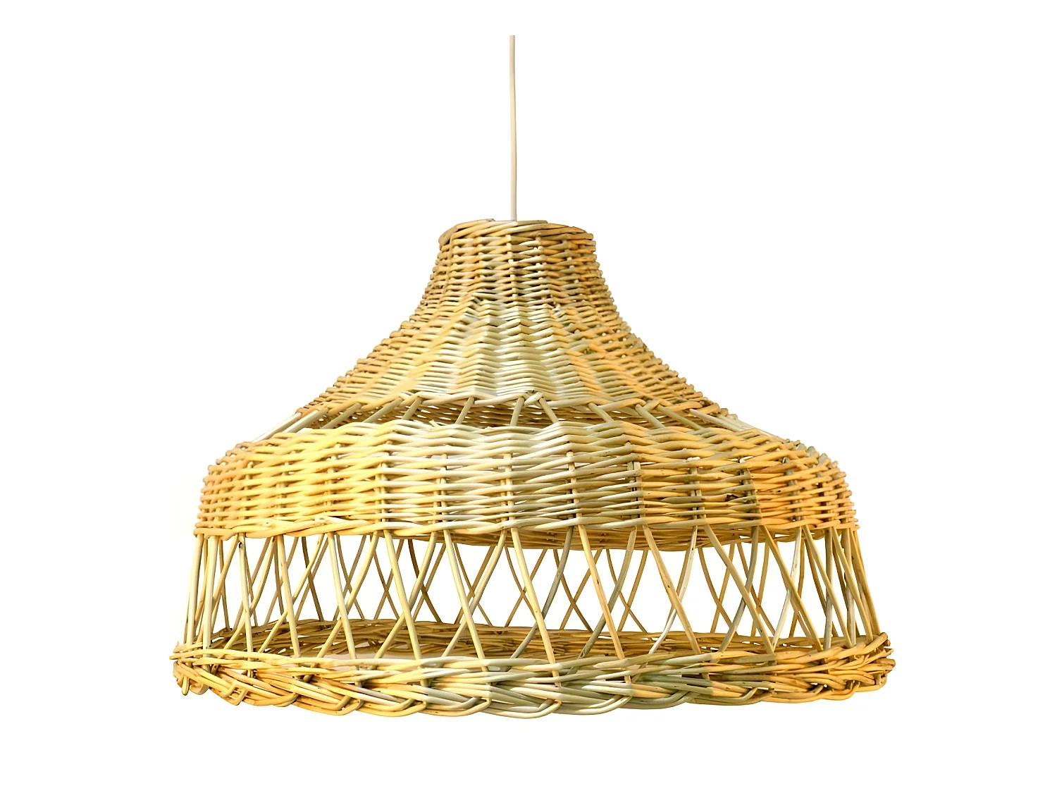 Lámpara de techo Miresa artesanal con pantalla de mimbre natural 1xE27 ø60cm