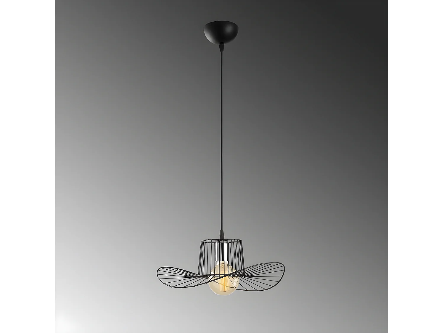 Pendelleuchte Beja im modernen Stil aus schwarzem Metall 1xE27 ø38cm