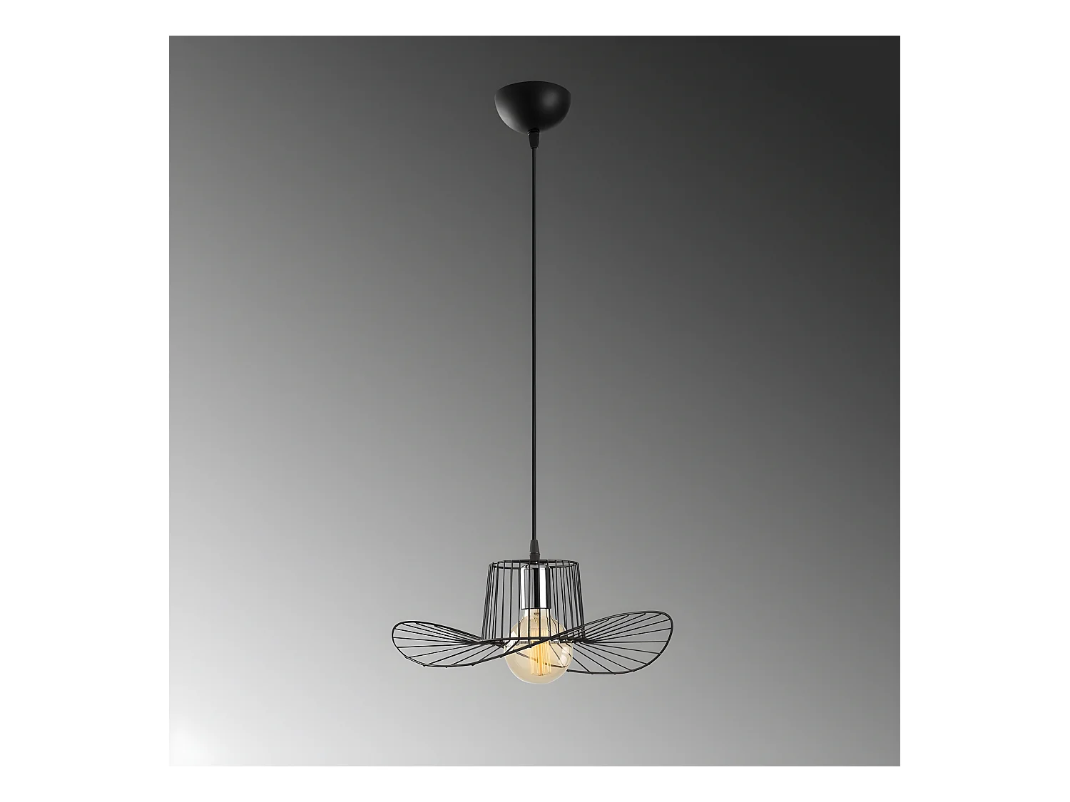 Suspension Beja moderne en métal noir 1xE27 ø38cm