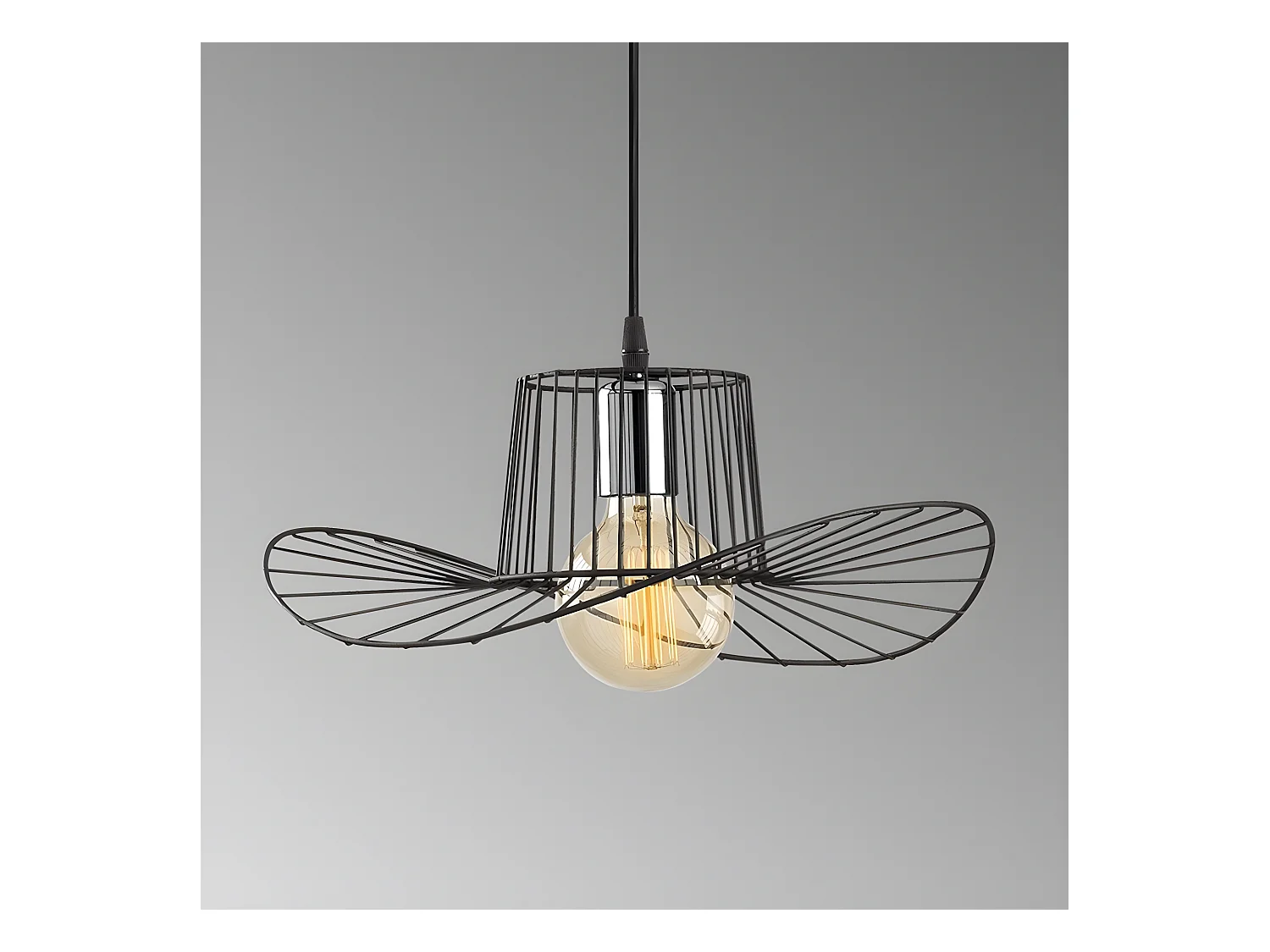 Suspension Beja moderne en métal noir 1xE27 ø38cm