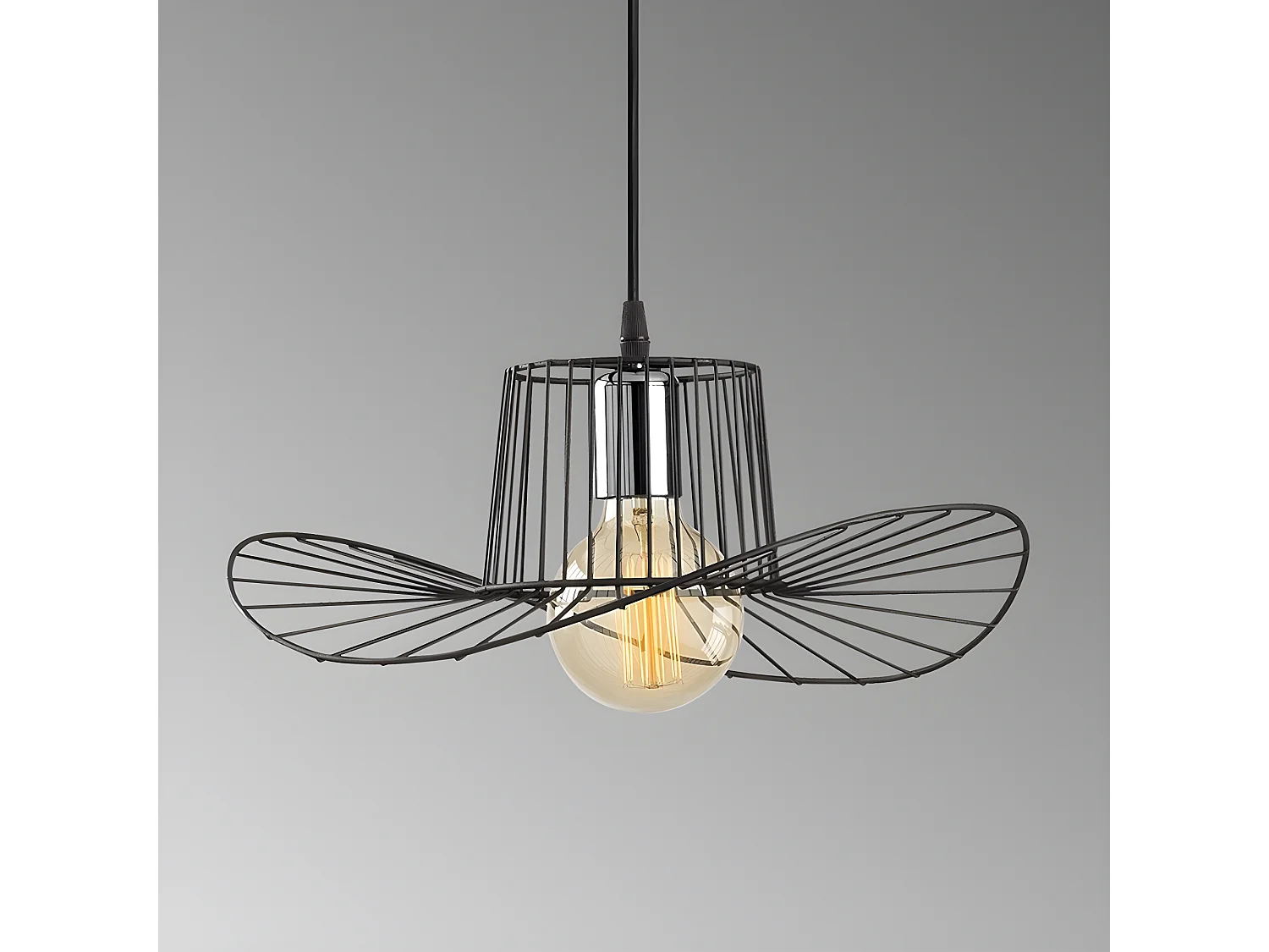 Suspension Beja moderne en métal noir 1xE27 ø38cm