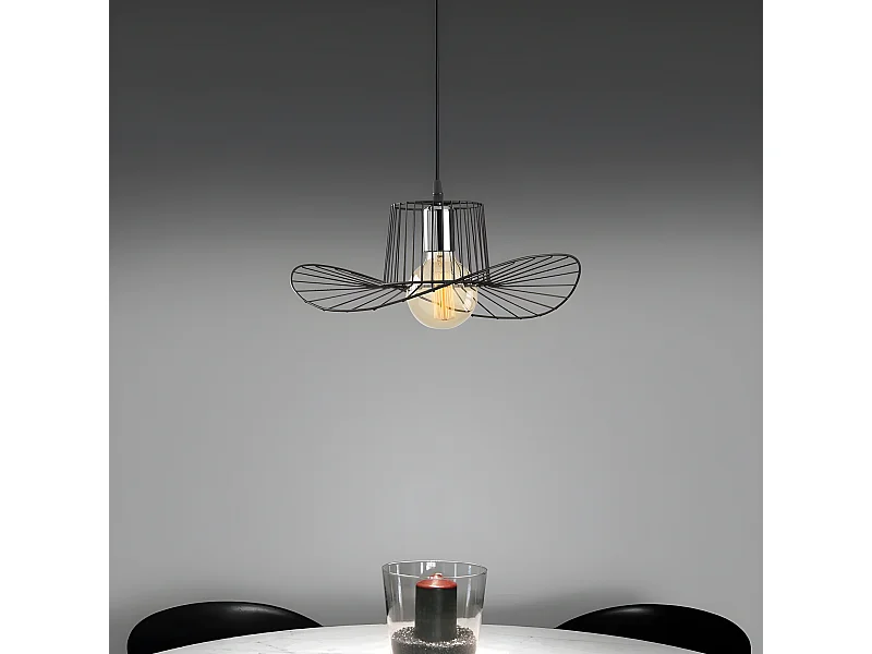 Lámpara colgante Beja moderno de metal negro 1xE27 ø38cm