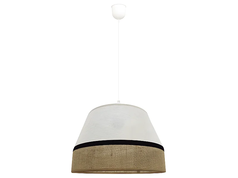 Pendelleuchte Licade mit marmoriertem braunem lampenschirm und schwarzem Streifen 1xE27