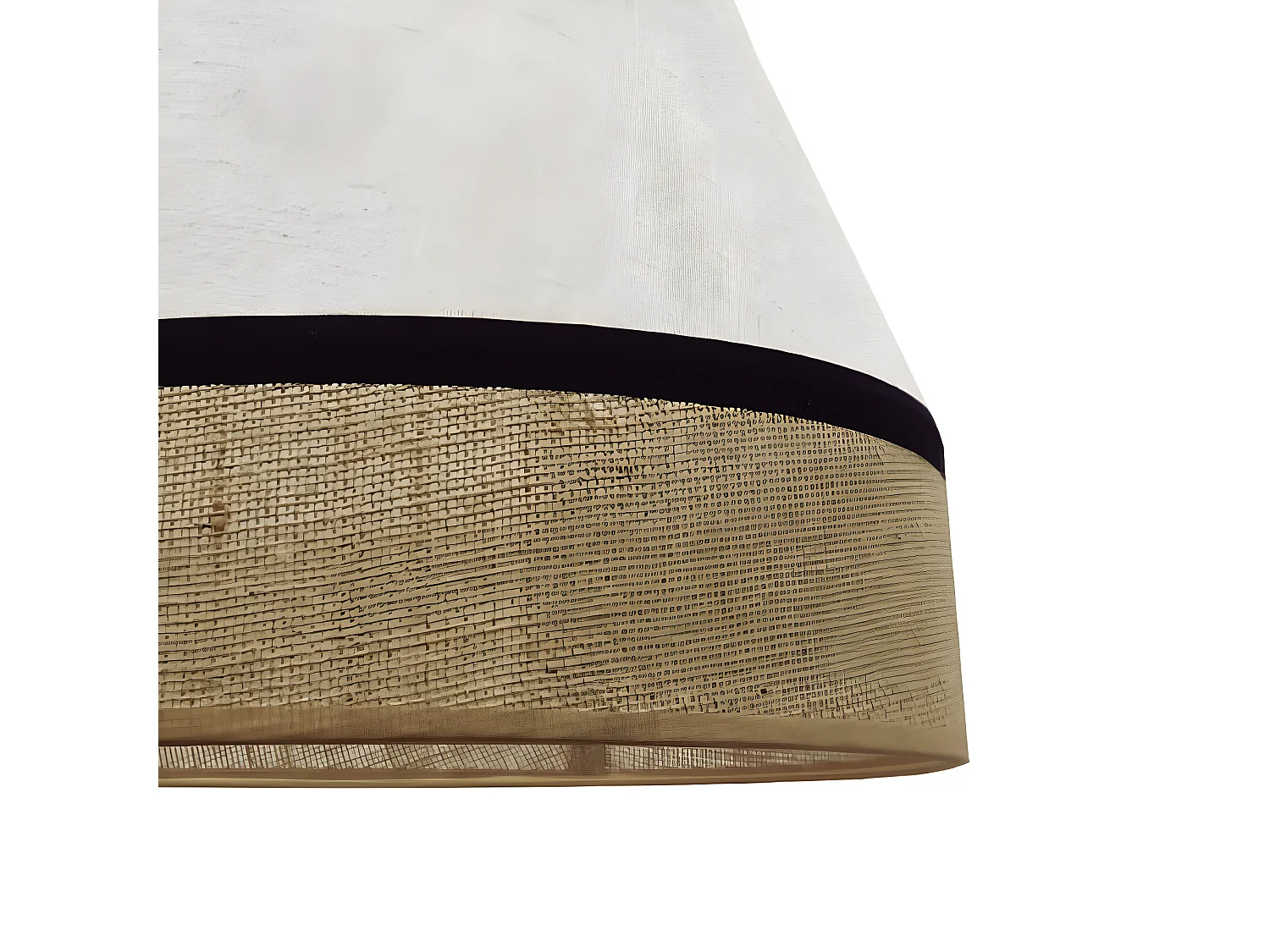 Suspension Licade avec abat-jour en lin marron marbré et rayure noire 1xE27 ø35cm