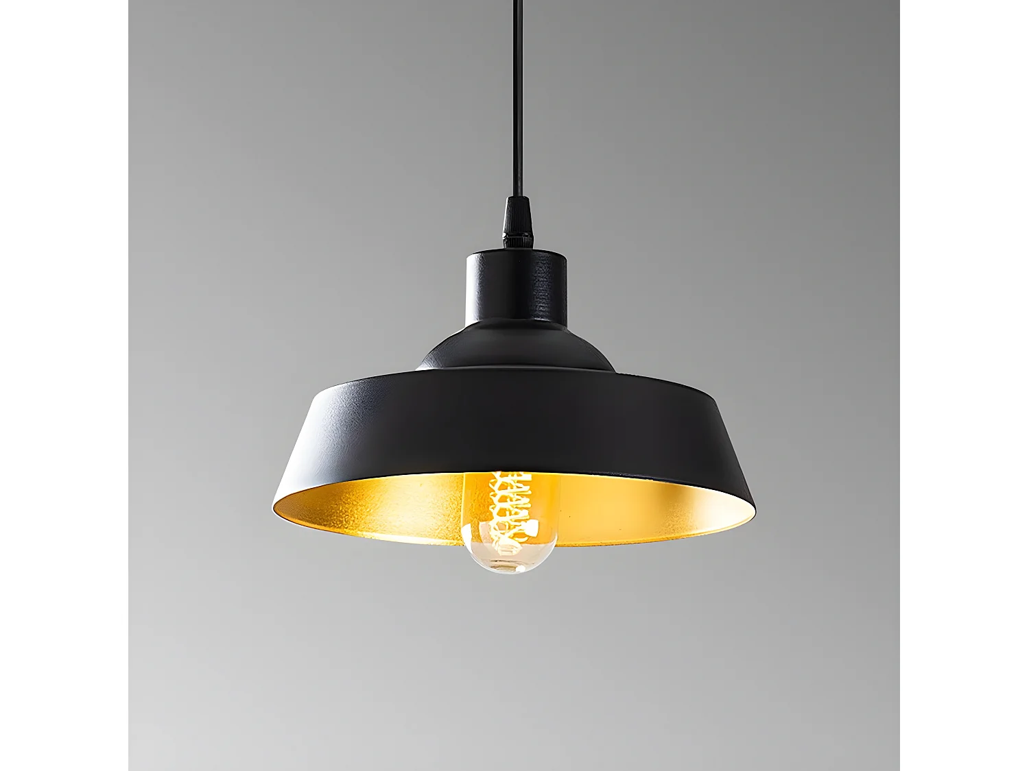 Lámpara de techo Harvey retro vintage con pantalla negra 1xE27 ø22cm