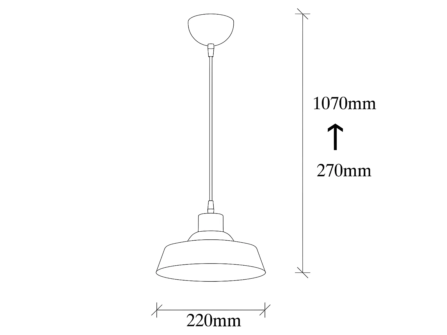 Lámpara de techo Harvey retro vintage con pantalla negra 1xE27 ø22cm