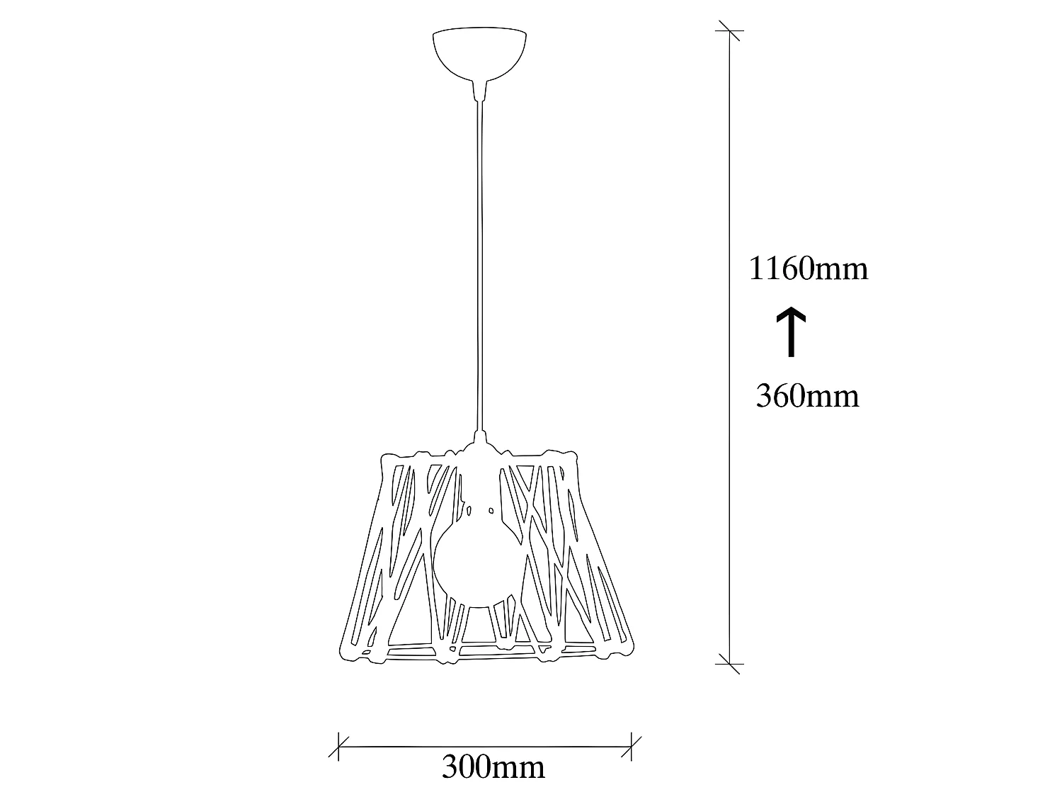 Lampada a sospensione rustica Kavana con corda e paralume in metallo 1xE27 ø30cm