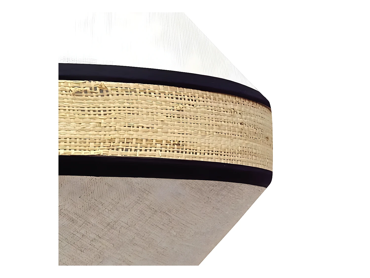 Lámpara de techo Alaví con forma de rombo y pantalla de lino blanco y marrón 1xE27 ø40cm