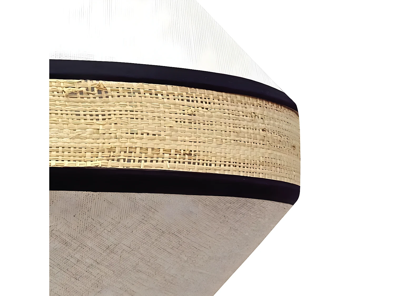 Plafonnier Alaví en forme de losange et abat-jour en lin blanc et marron 1xE27 ø40cm