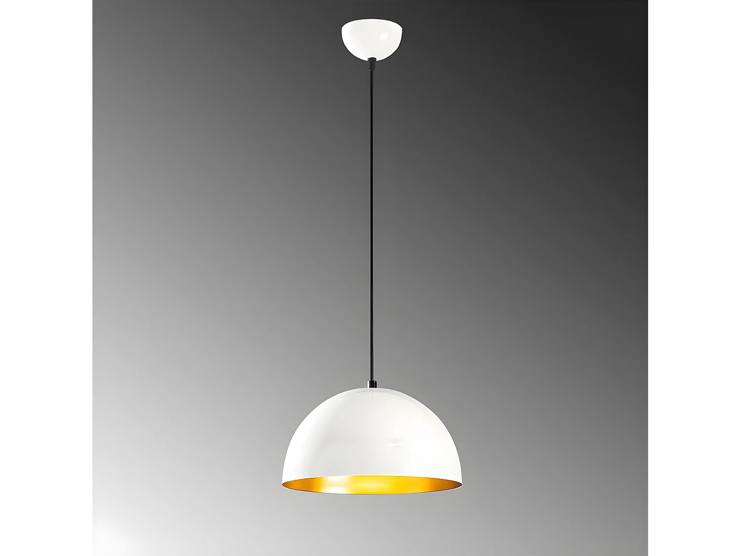 Harvey hanglamp met witte koepelvormige kap 1xE27 ø30cm
